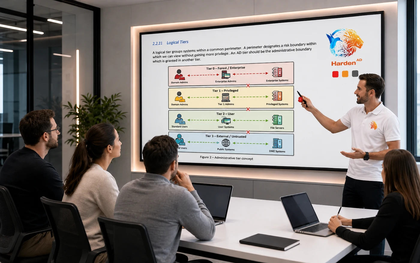 Formation Active Directory avec écran interactif Logical Tiers et Harden AD Enterprise